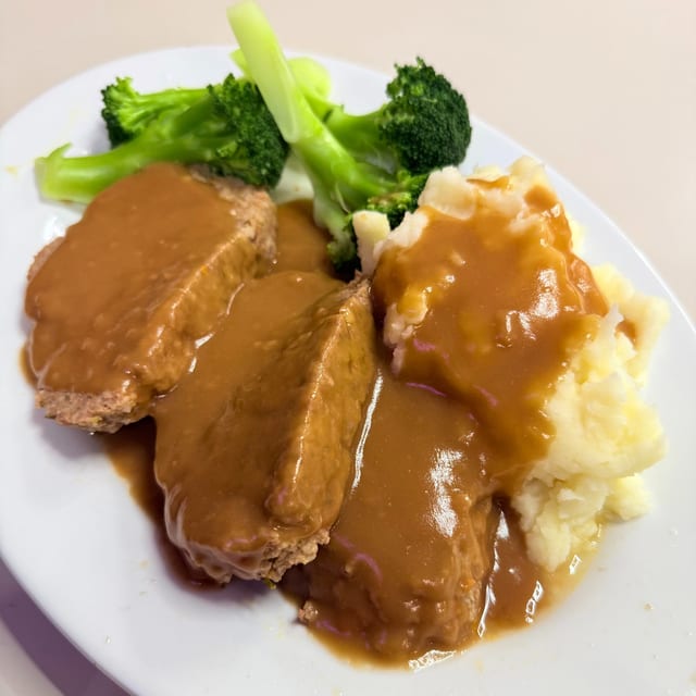 Meatloaf with Brown Gravy Sandwich.
