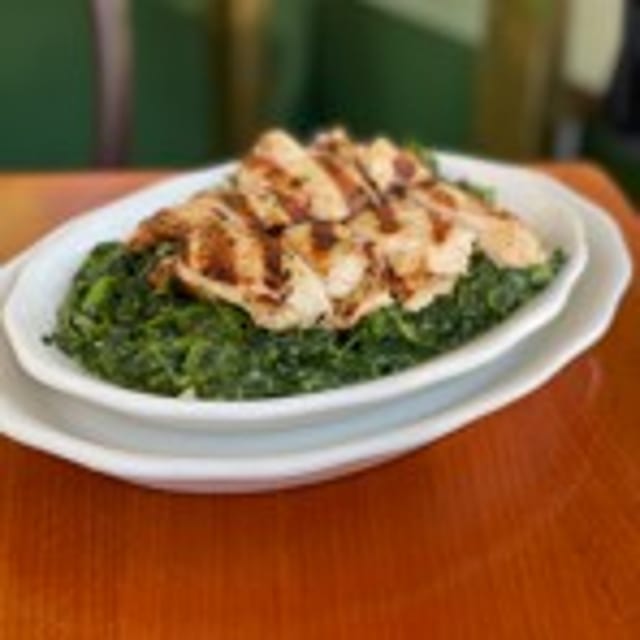 Grilled Marinated Chicken with Spinach.